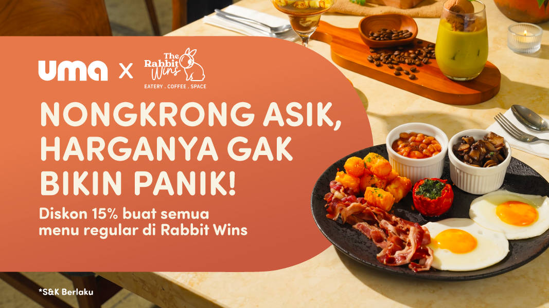 Umania Bisa Dapat Diskon 15% untuk Menu Regular di The Rabbit Wins