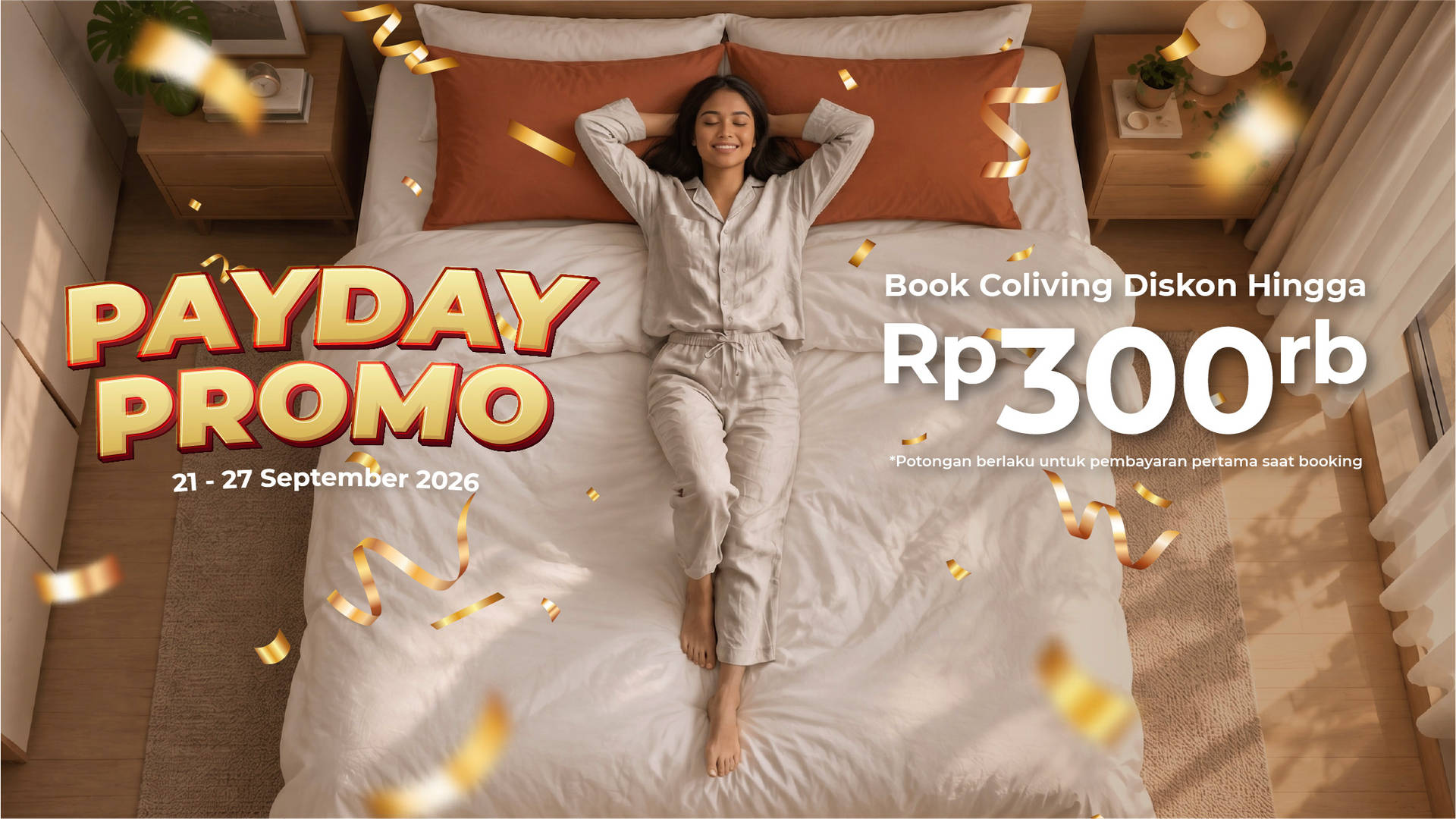 Payday Sale! Diskon 10% s.d Rp300 Ribu untuk Booking Coliving Incaranmu