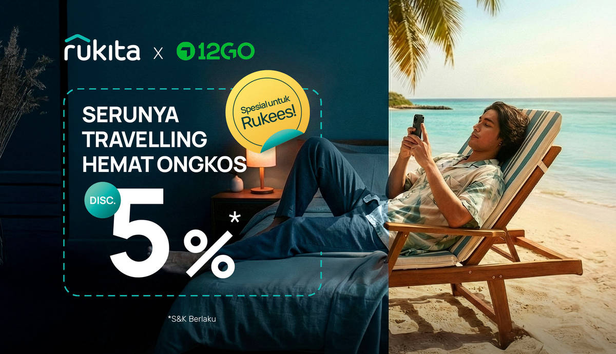 Diskon s.d 5% dari 12Go untuk Tiket Perjalananmu, Rukees!