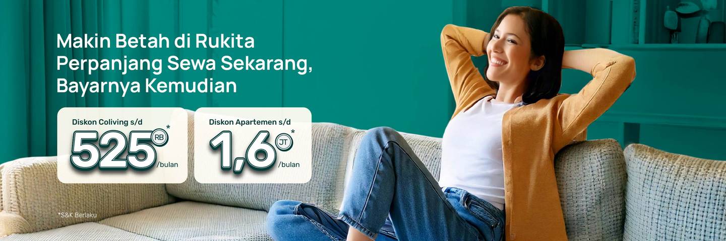 Perpanjang Masa Sewa di Coliving Rukita Diskon s.d Rp525.000 Setiap Bulan