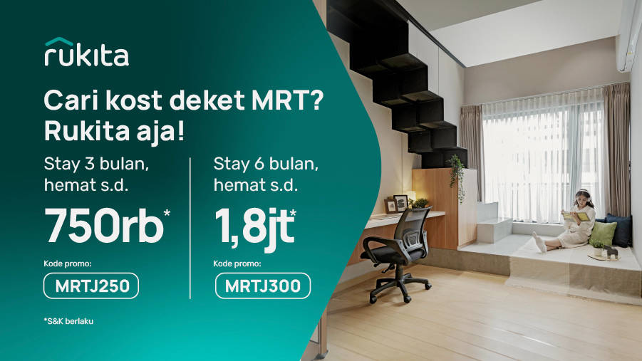 Diskon s.d Rp300 Ribu Tiap Bulan Ngekost Dekat MRT