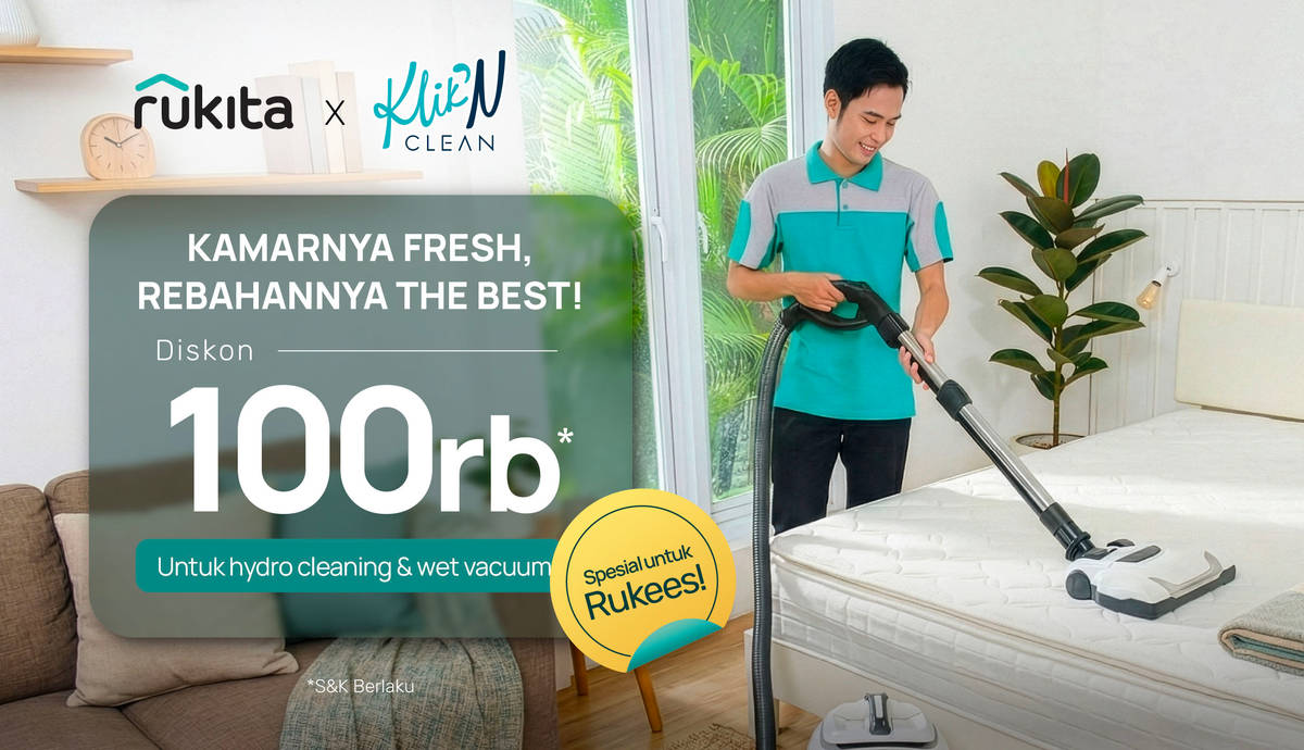Diskon 100K dari KliknClean untuk Bersihkan Kamarmu