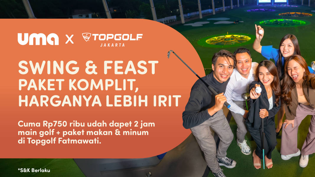 Umania, Main Golf 2 Jam + Makan & Minum di Topgolf Jakarta Cuma Rp750,000!